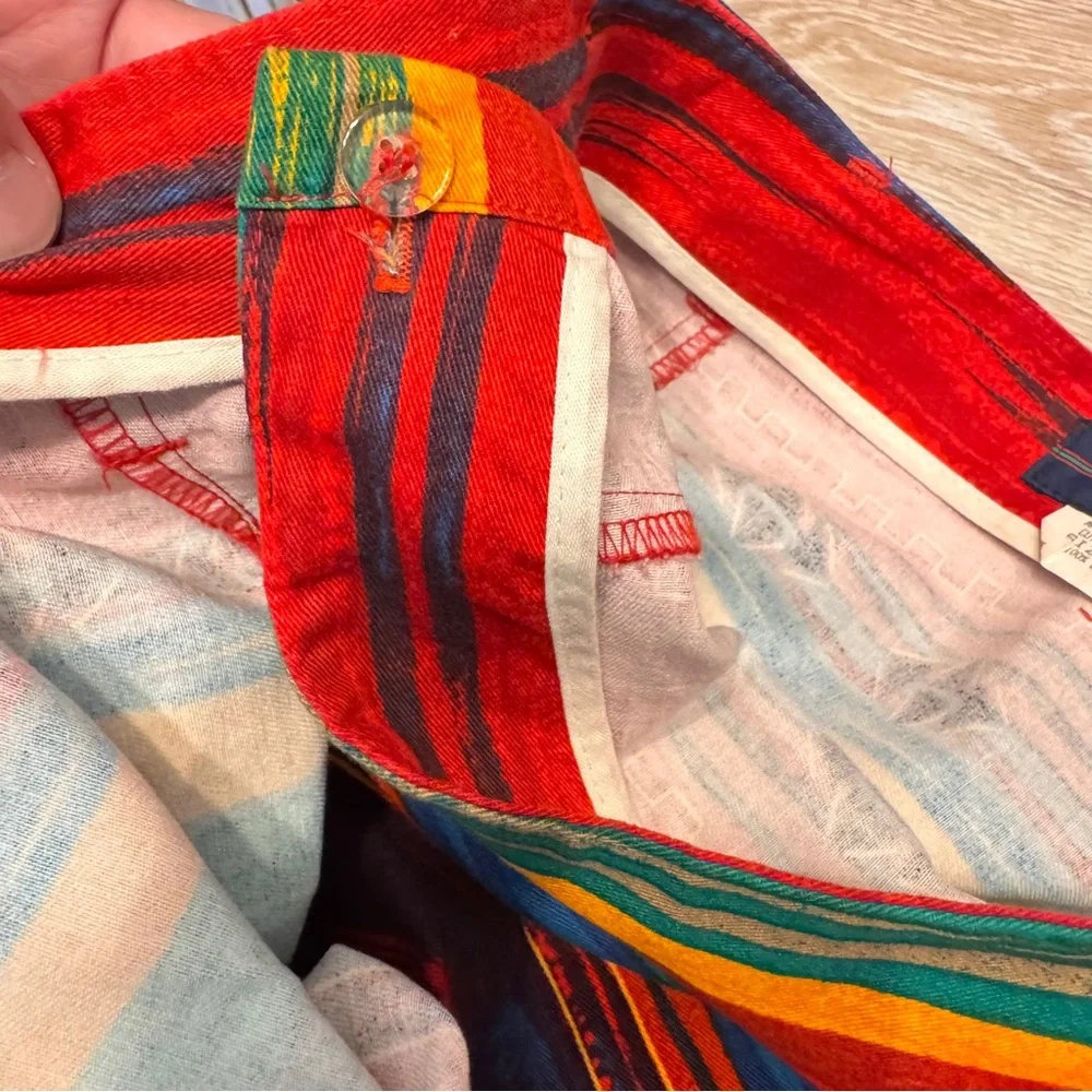Vintage Breeches Aztec Western Maxi Wrap Skirt 100% cotton Ranchwear Boho SZ 14 - Picture 10 of 13